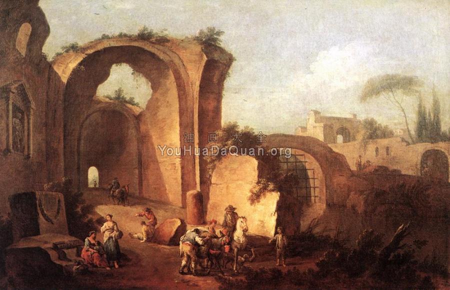 Landscape with Ruins and Archway - 朱塞佩·蔡斯